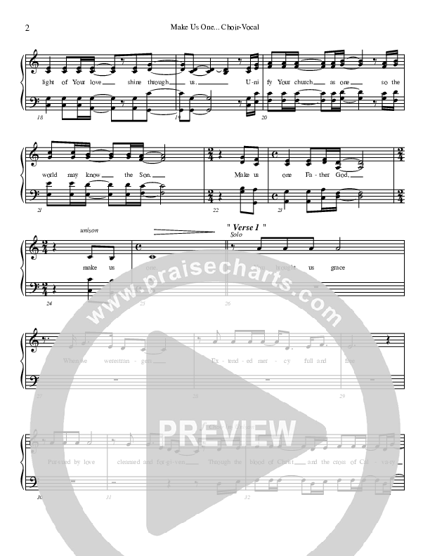 Make Us One Choir Sheet (G3 Worship)