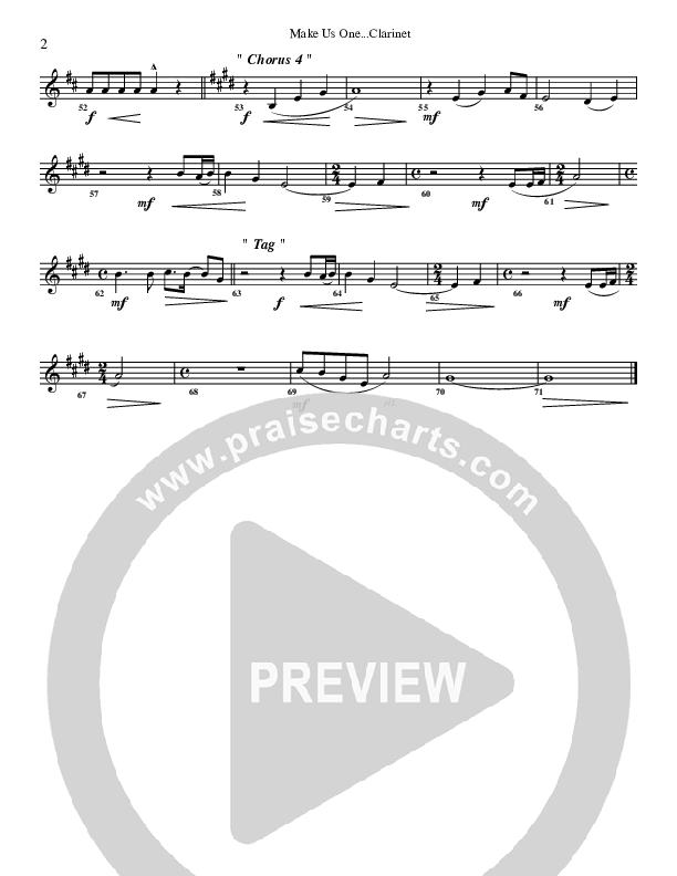 Make Us One Clarinet (G3 Worship)