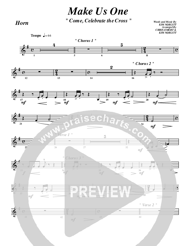 Make Us One French Horn (G3 Worship)