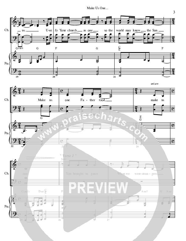 Make Us One Piano/Vocal (G3 Worship)