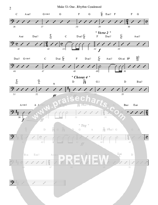 Make Us One Rhythm Chart (G3 Worship)