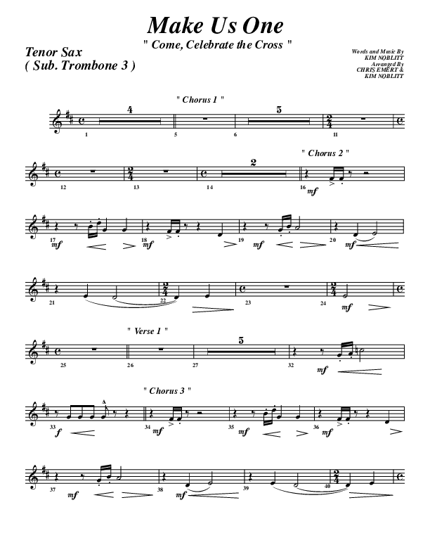 Make Us One Tenor Sax 2 (G3 Worship)