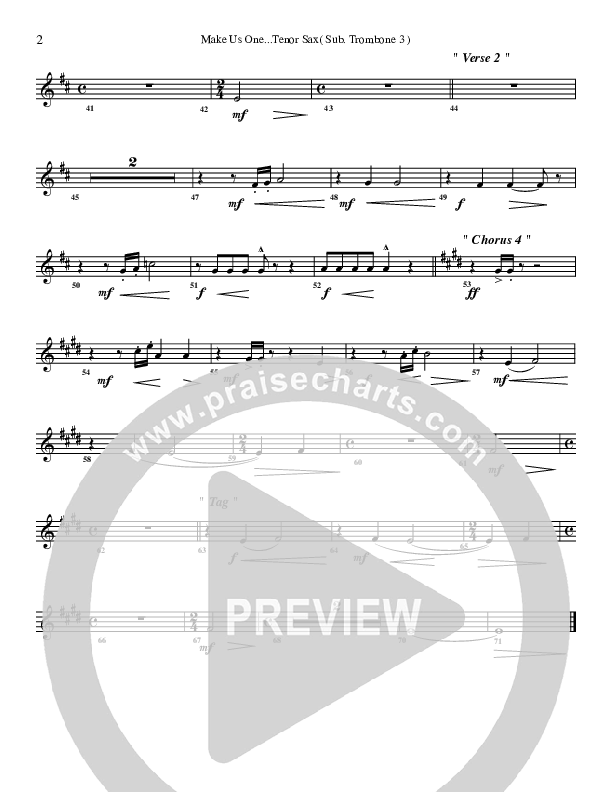 Make Us One Tenor Sax 2 (G3 Worship)