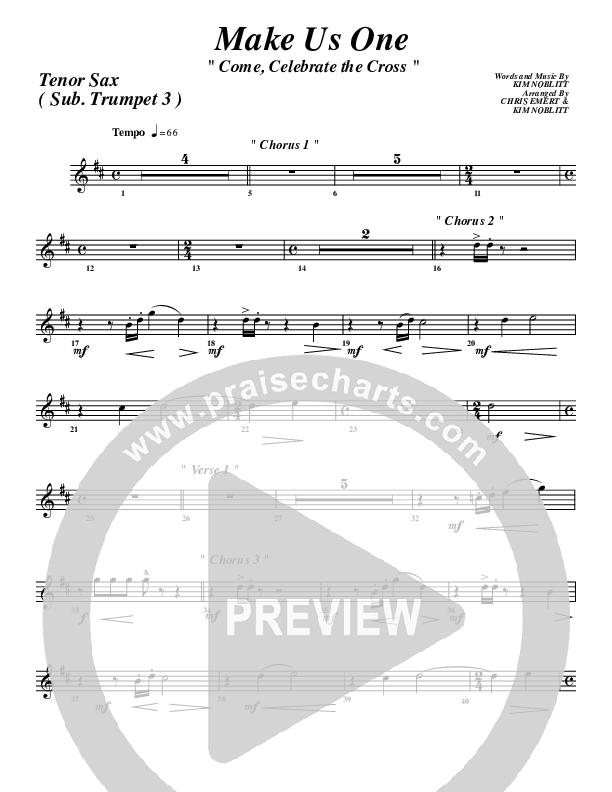 Make Us One Tenor Sax 2 (G3 Worship)