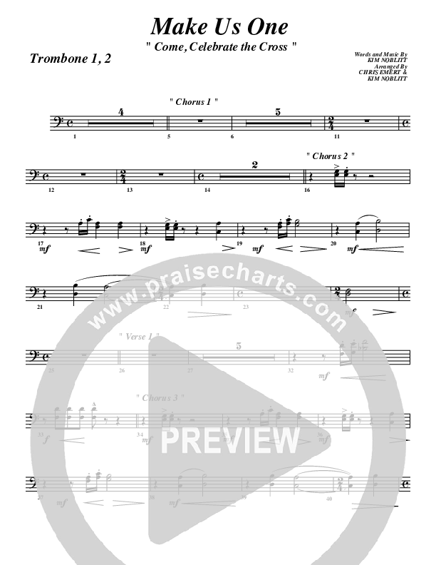 Make Us One Trombone 1/2 (G3 Worship)