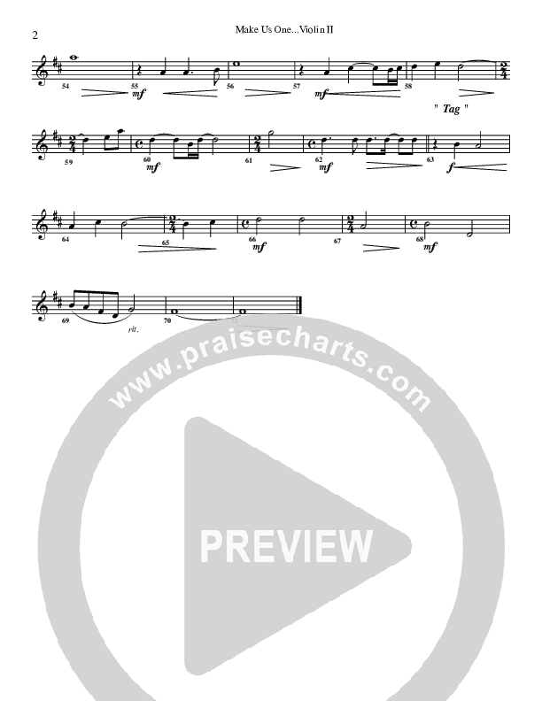 Make Us One Violin 2 (G3 Worship)