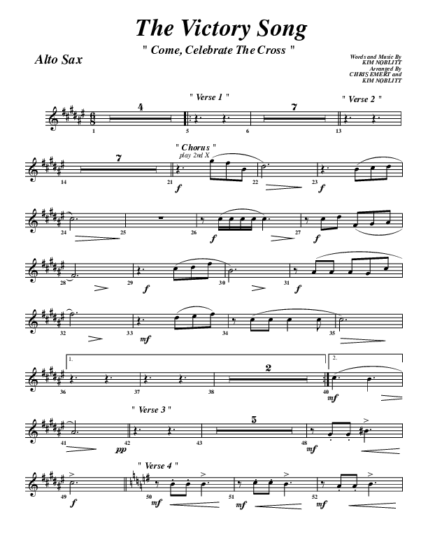 The Victory Song Alto Sax (G3 Worship)