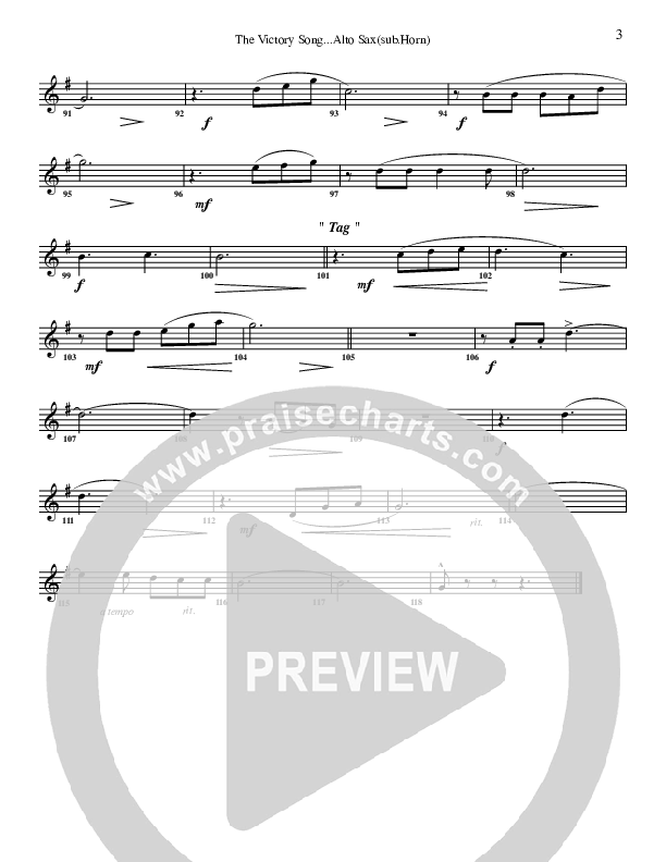 The Victory Song Alto Sax (G3 Worship)
