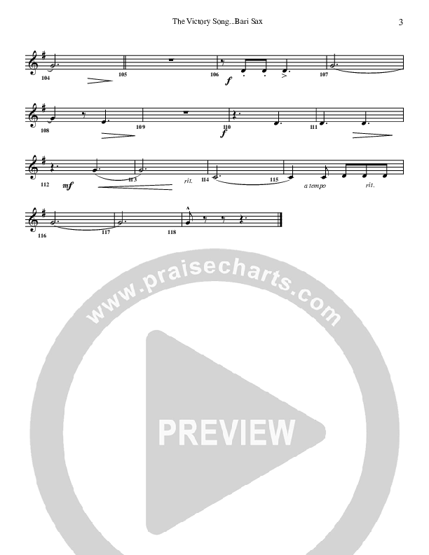 The Victory Song Bari Sax (G3 Worship)