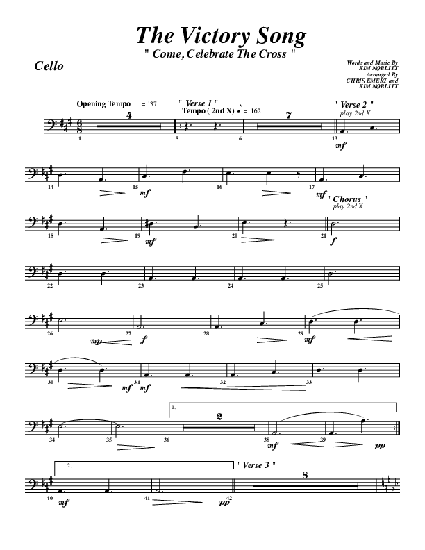 The Victory Song Cello (G3 Worship)