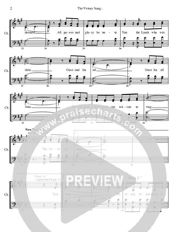 The Victory Song Choir Sheet (G3 Worship)