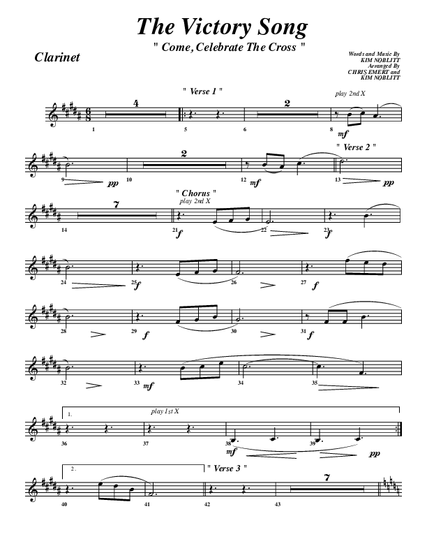 The Victory Song Clarinet (G3 Worship)