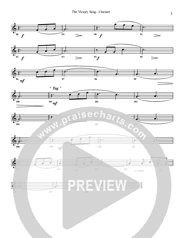 The Victory Song Clarinet (G3 Worship)