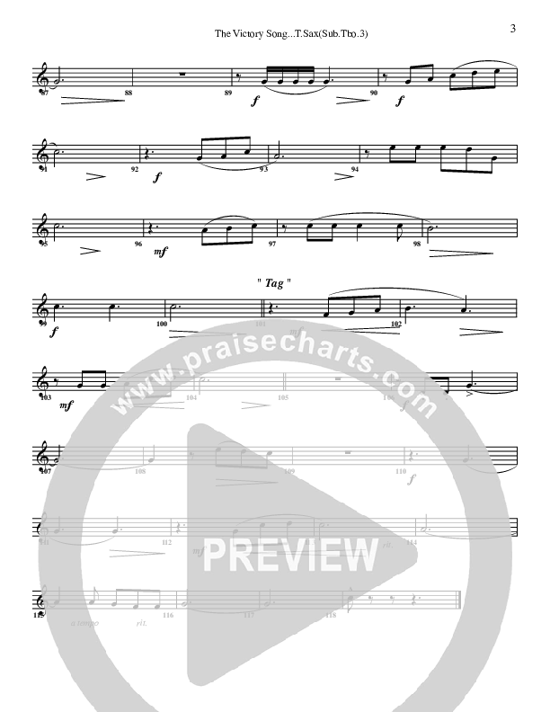 The Victory Song Tenor Sax 2 (G3 Worship)