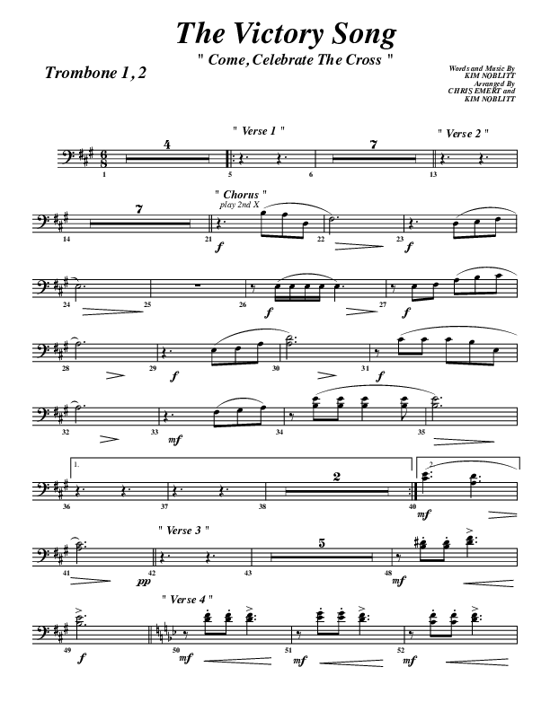 The Victory Song Trombone 1/2 (G3 Worship)