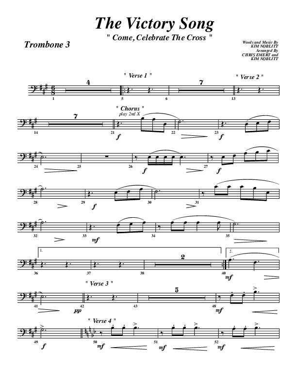 The Victory Song Trombone 3 (G3 Worship)