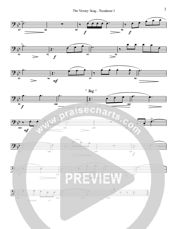 The Victory Song Trombone 3 (G3 Worship)