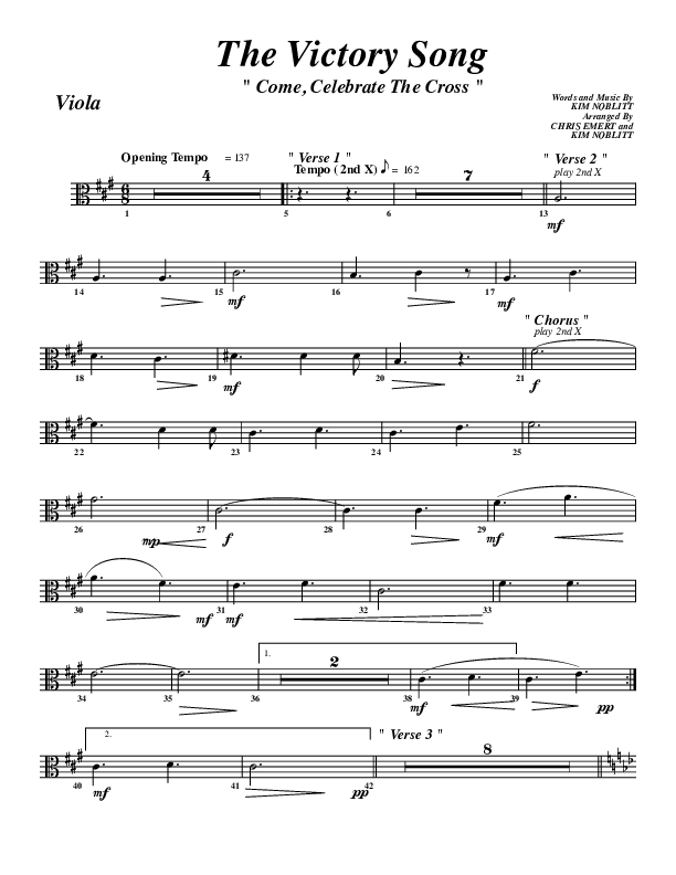 The Victory Song Viola (G3 Worship)