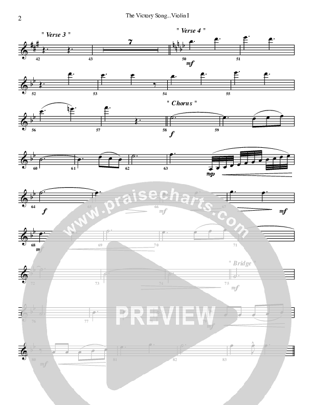 The Victory Song Violin 1 (G3 Worship)