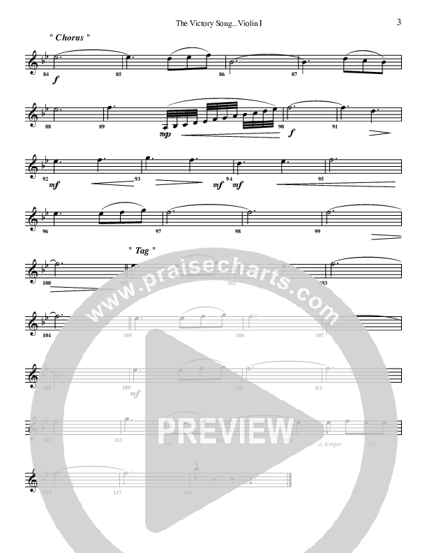 The Victory Song Violin 1 (G3 Worship)