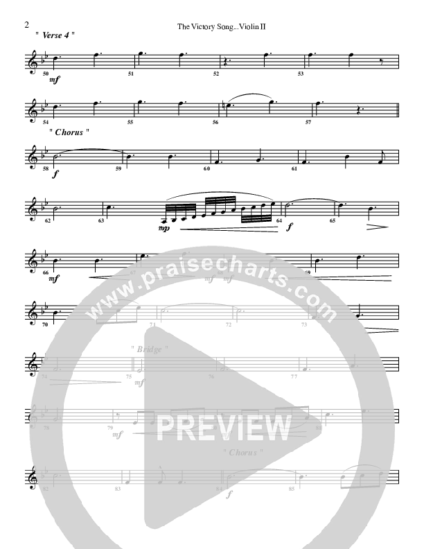 The Victory Song Violin 2 (G3 Worship)