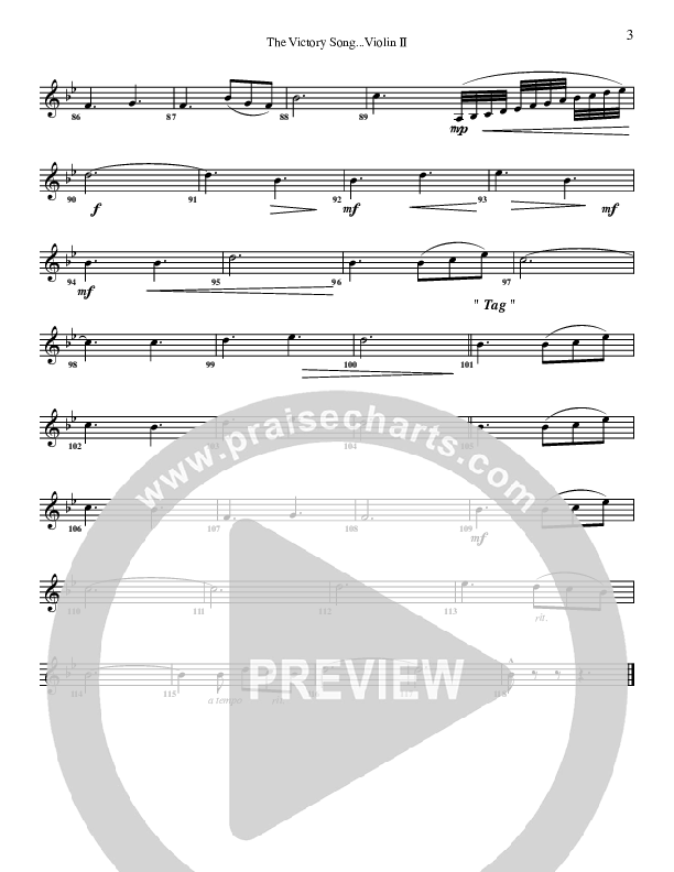 The Victory Song Violin 2 (G3 Worship)