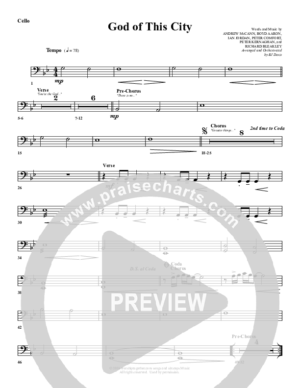 God Of This City Cello (G3 Worship)