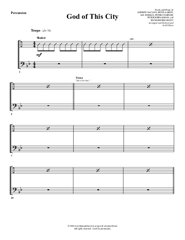 God Of This City Percussion (G3 Worship)
