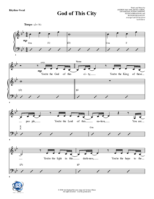 God Of This City Rhythm/Vocal (G3 Worship)