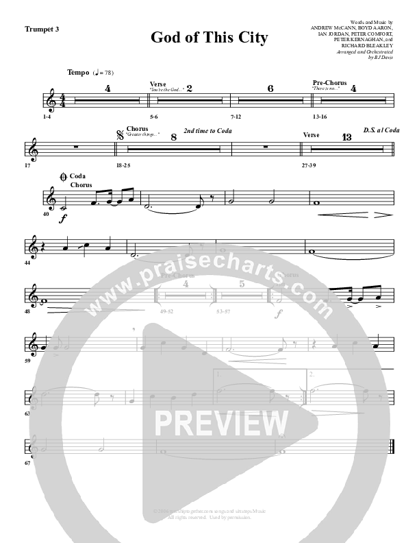 God Of This City Trumpet 3 (G3 Worship)