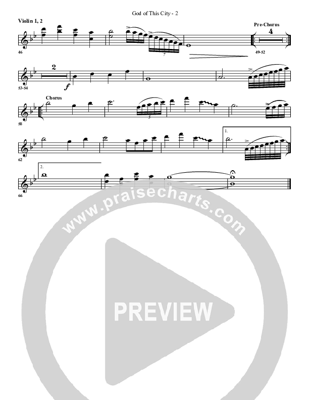 God Of This City Violin 1/2 (G3 Worship)
