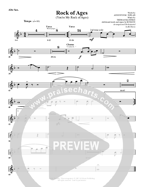 Rock Of Ages Alto Sax (G3 Worship)