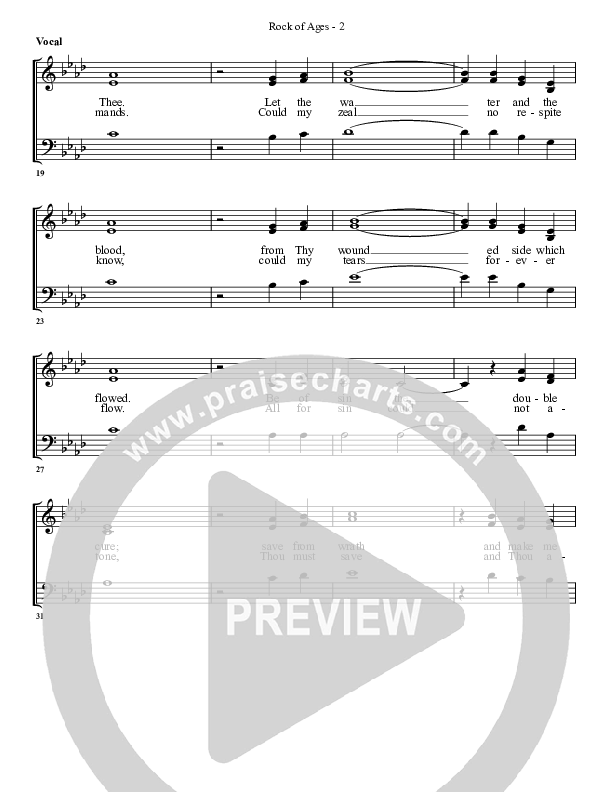 Rock Of Ages Choir Sheet (G3 Worship)