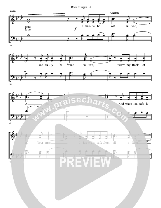 Rock Of Ages Choir Sheet (G3 Worship)