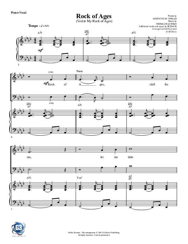 Rock Of Ages Lead & Piano (G3 Worship)