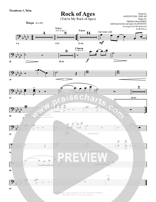 Rock Of Ages Trombone 3/Tuba (G3 Worship)