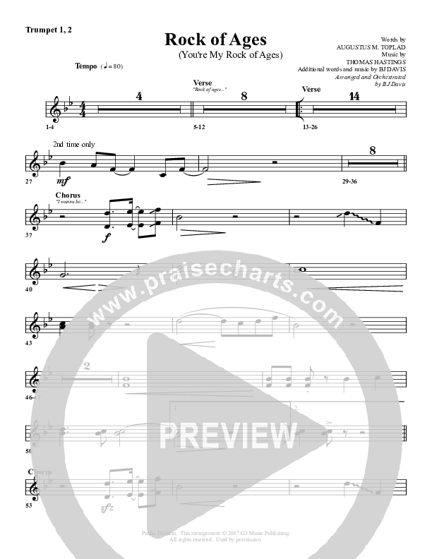 Rock Of Ages Trumpet 1,2 (G3 Worship)