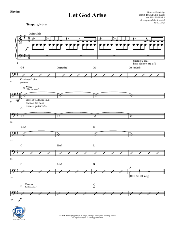 Let God Arise Rhythm Chart (G3 Worship)