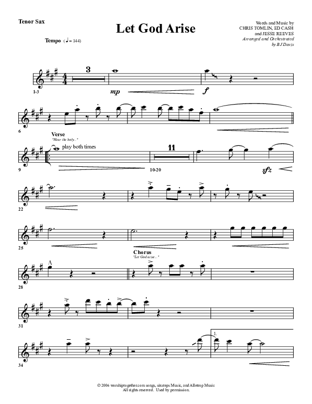 Let God Arise Tenor Sax 2 (G3 Worship)