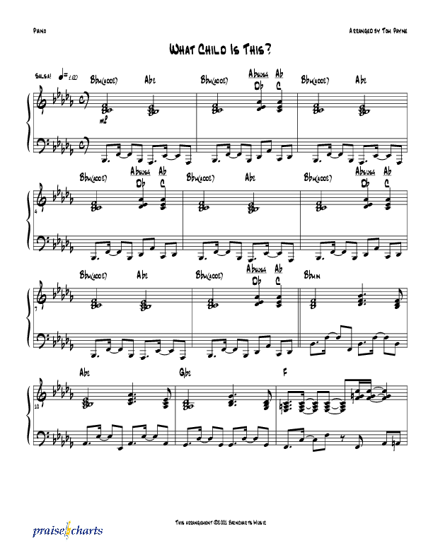 What Child Is This (Instrumental) Piano Sheet (Tom Payne)