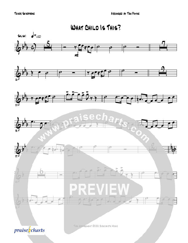 What Child Is This (Instrumental) Tenor Sax 2 (Tom Payne)