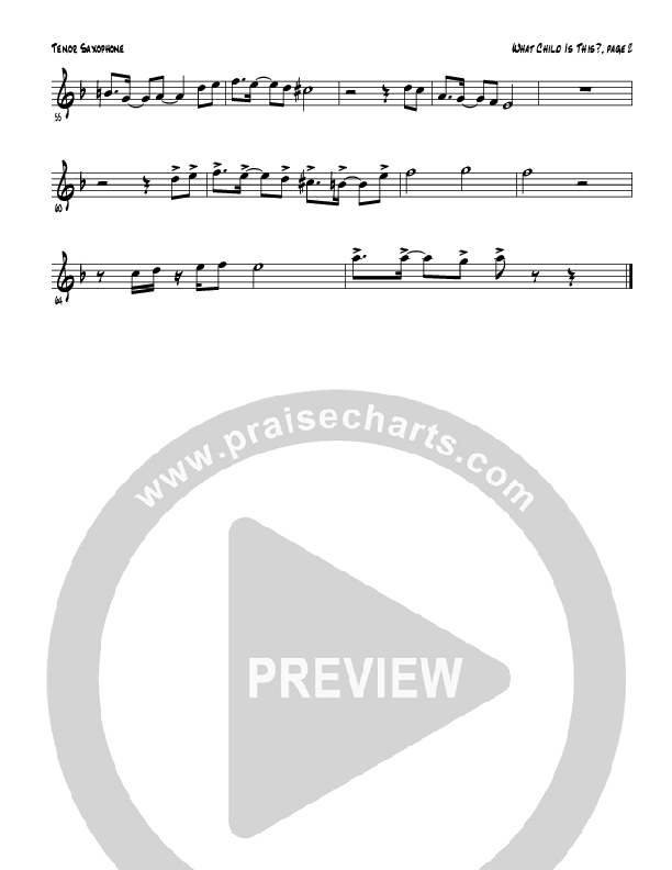 What Child Is This (Instrumental) Tenor Sax 2 (Tom Payne)