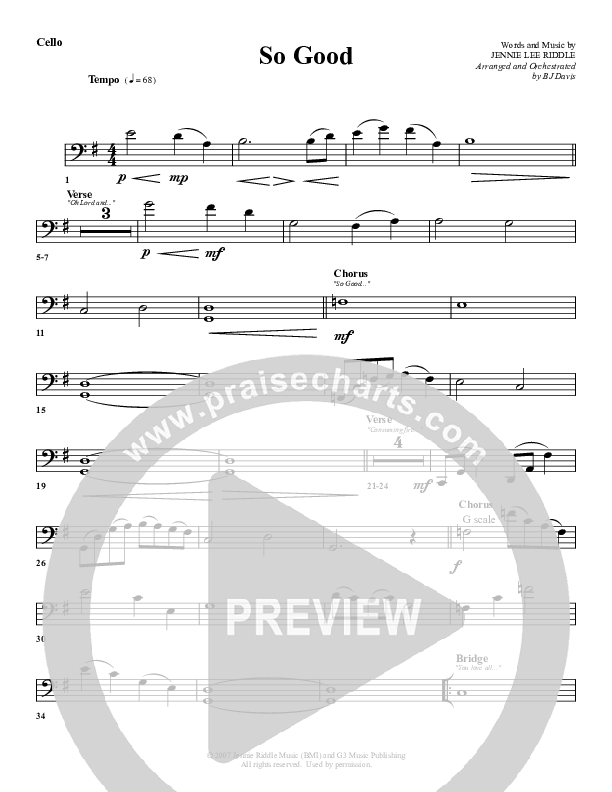 So Good Cello (G3 Worship)