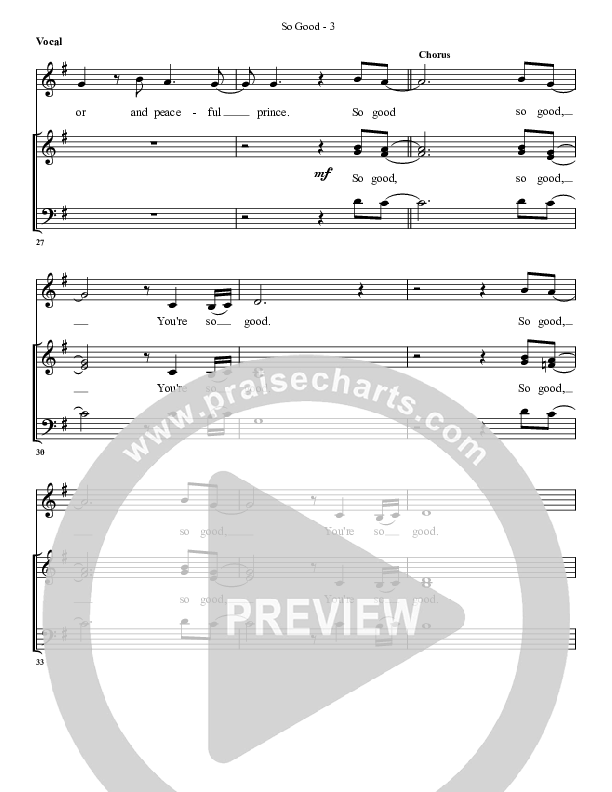 So Good Choir Sheet (G3 Worship)