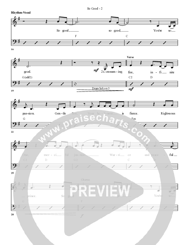 So Good Rhythm/Vocal (G3 Worship)