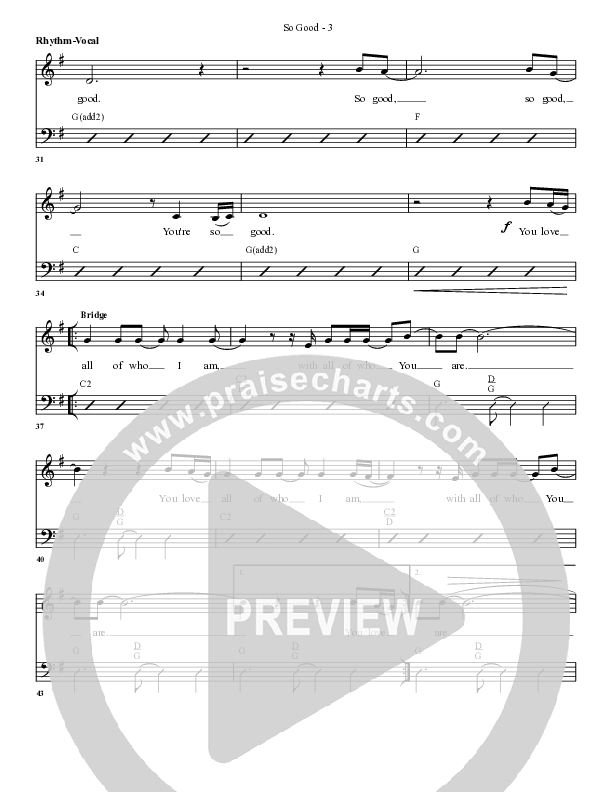 So Good Rhythm/Vocal (G3 Worship)