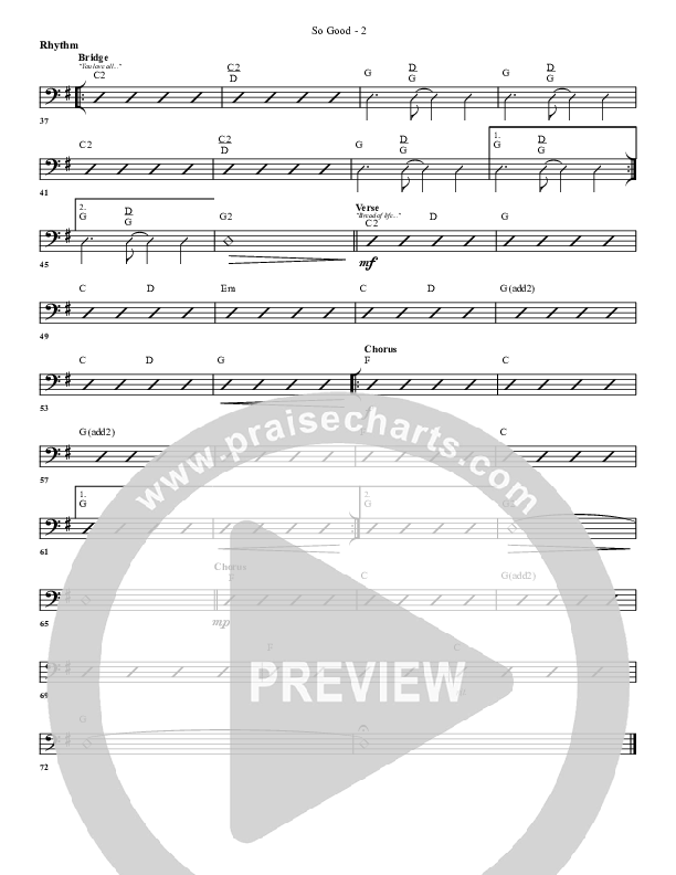 So Good Rhythm Chart (G3 Worship)