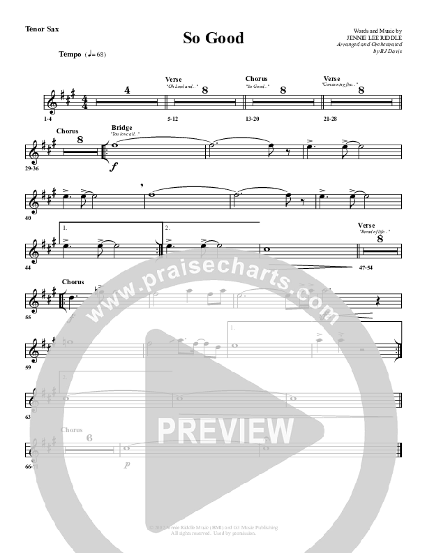 So Good Tenor Sax 2 (G3 Worship)