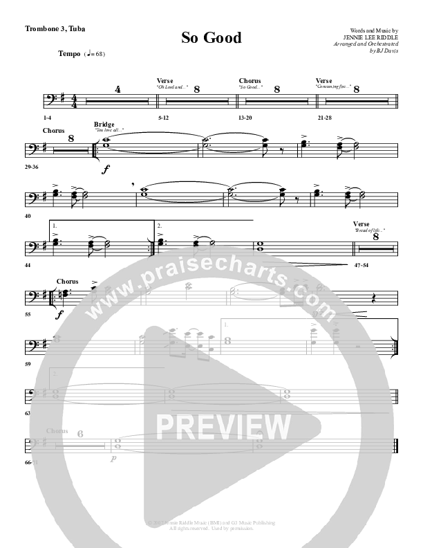 So Good Trombone 3/Tuba (G3 Worship)
