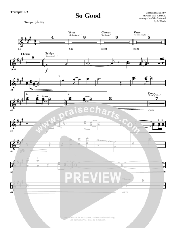 So Good Trumpet 1,2 (G3 Worship)